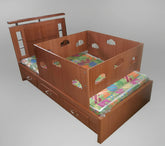 CAMA CUNA CON GAVETAS Y COLCHONETA