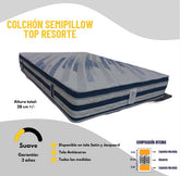 COLCHON SEMIPILLOW CASATA O RESORTE
