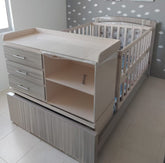 CAMA CUNA CAPITONEADA CON COLCHONETA