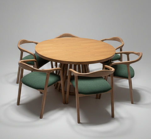 COMEDOR REDONDO EN ROBLE 6 PUESTOS