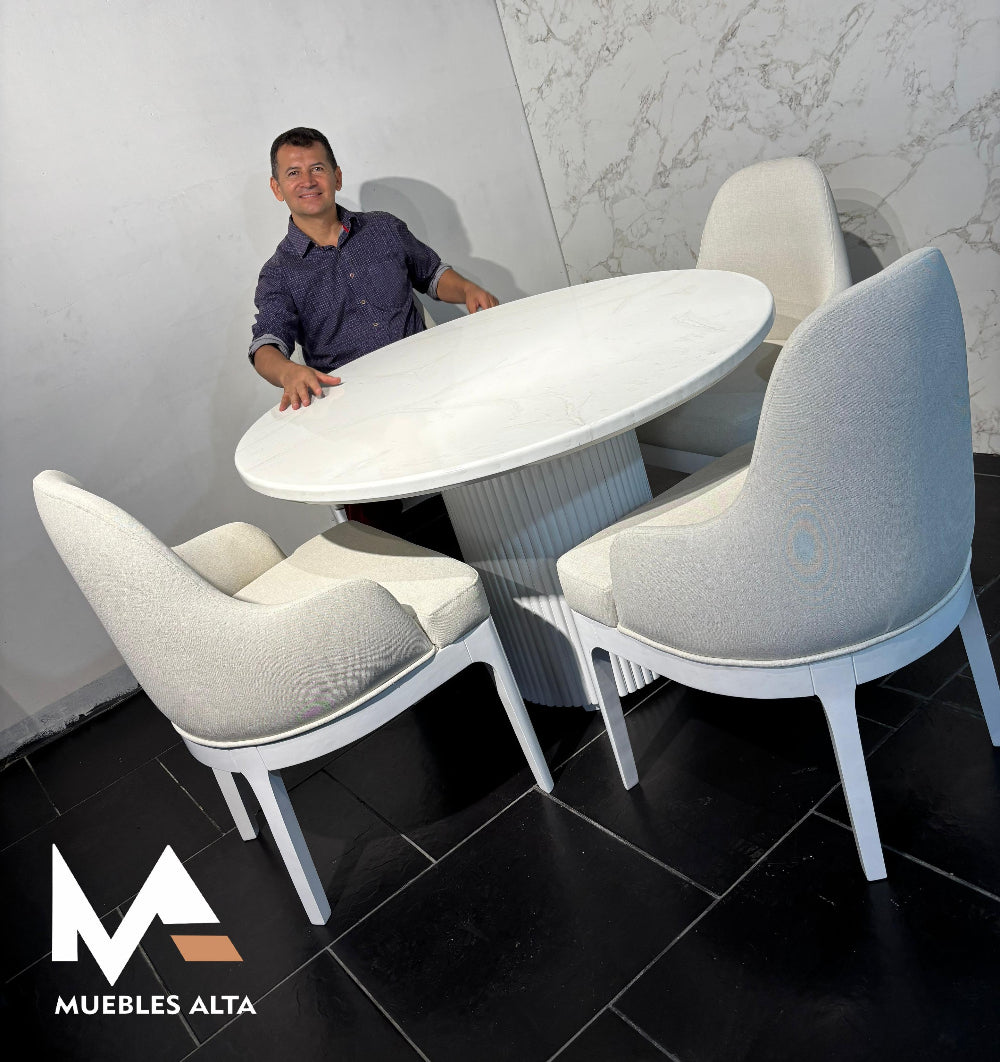 COMEDOR REDONDO TAPIZADO