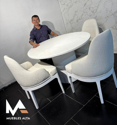 COMEDOR REDONDO TAPIZADO