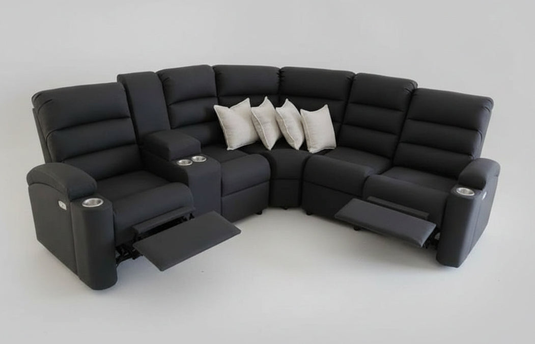 SALA CINE-BAR 2 RECLINABLES ELECTRICOS ESPALDAR RIÑONES